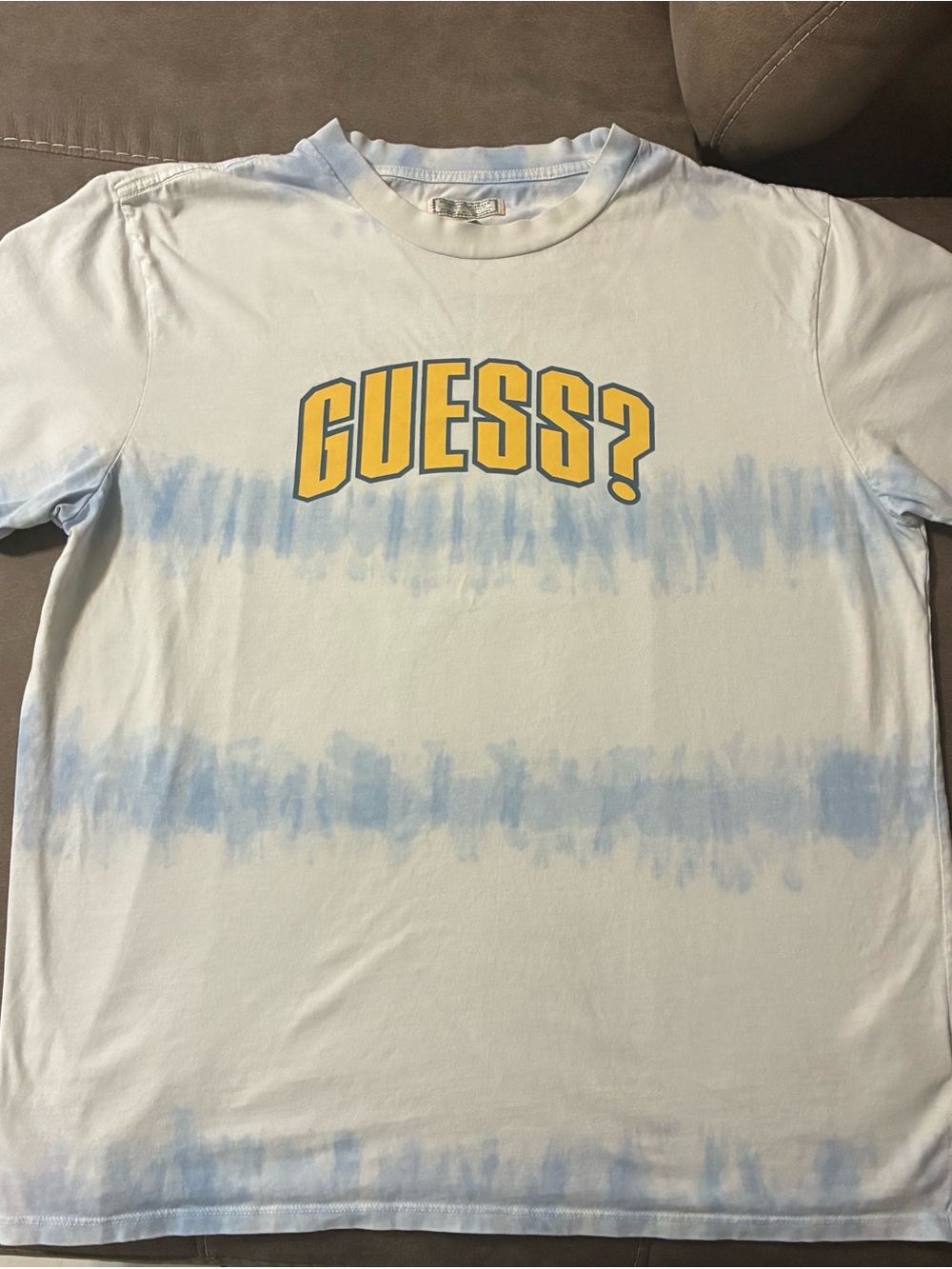 GUESS Originals Blue Vintage 90s Tie Dye T-Shirt Logo Size L